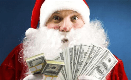 stock screeners santa with money