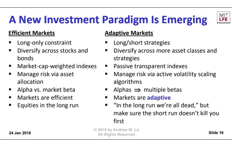 Andrew Lo New Investment Paradigm is Emerging
