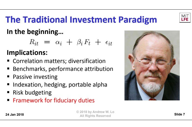 Andrew Lo Traditional Investment Paradigm