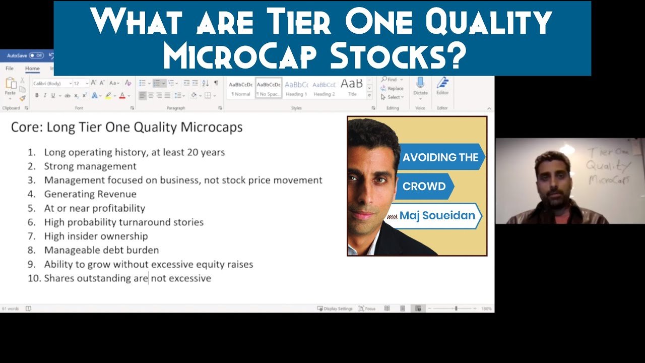 What are Tier One Quality MicroCap Stocks? | Avoiding the Crowd [VIDEO]