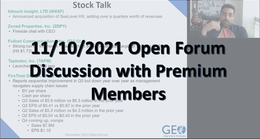 11/10/2021 Open Forum Discussion with Premium Members