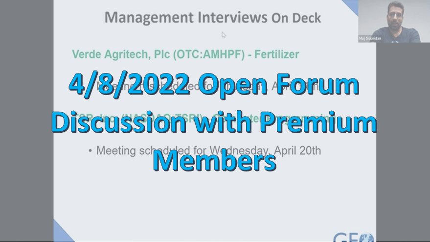 4/8/2022 Live Open Forum Discussion with Premium Members
