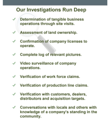 GeoInvesting investigations due diligence runs deep